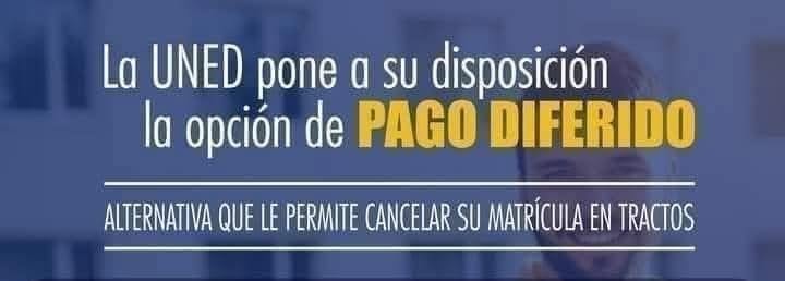 Banner oficial que indica: La UNED pone a su disposición la opción de pago diferido