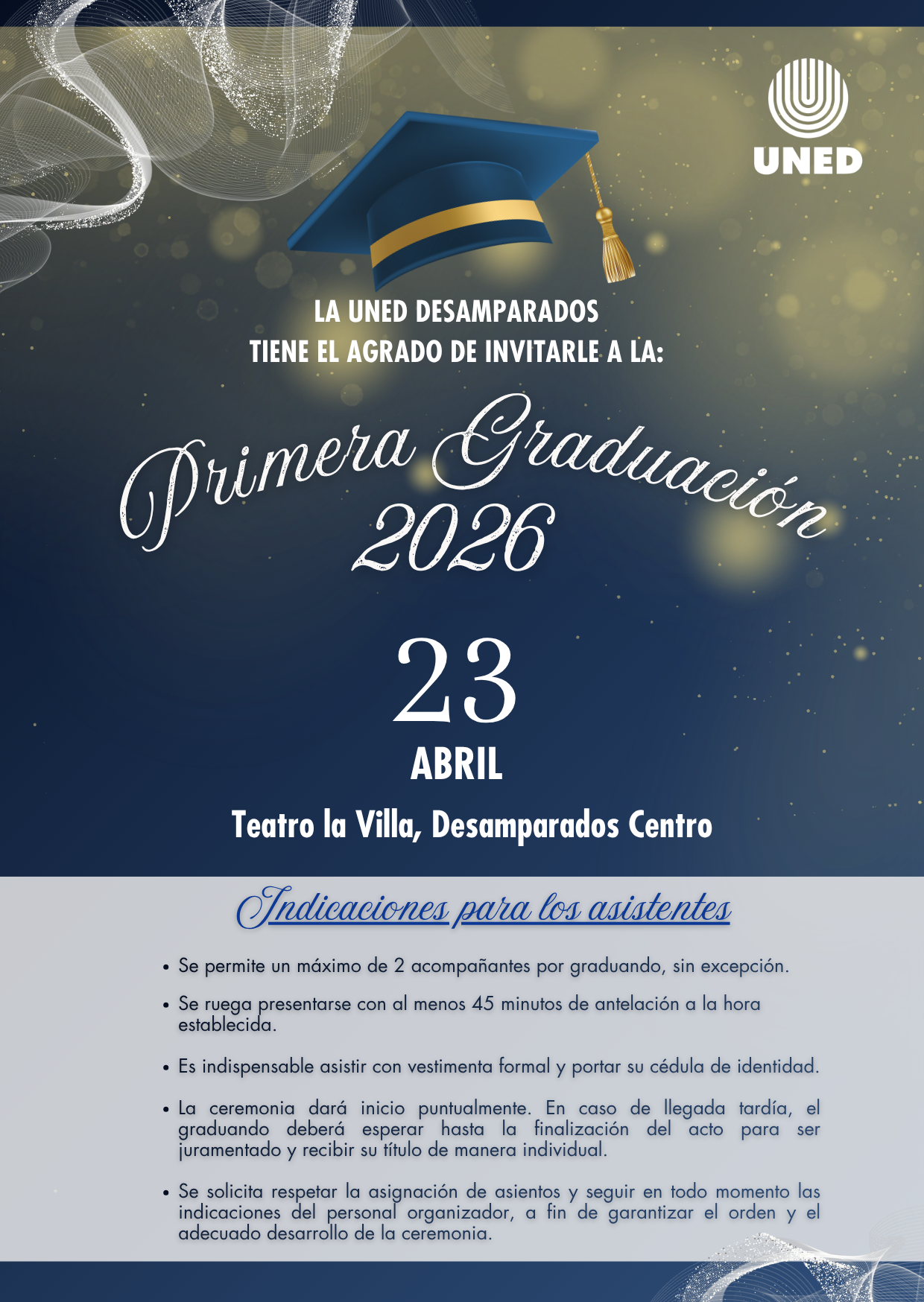 INVITACION DE GRADUACION UNED DESAMPARADOS