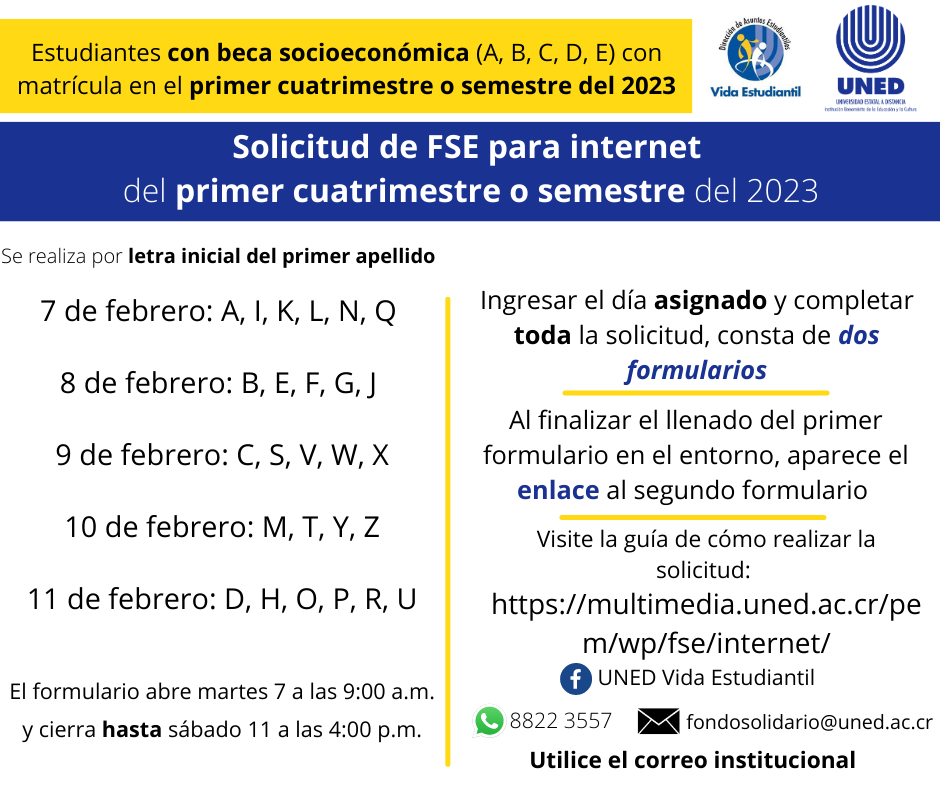 FSE internet primer cuatrimestre o semestre 2023