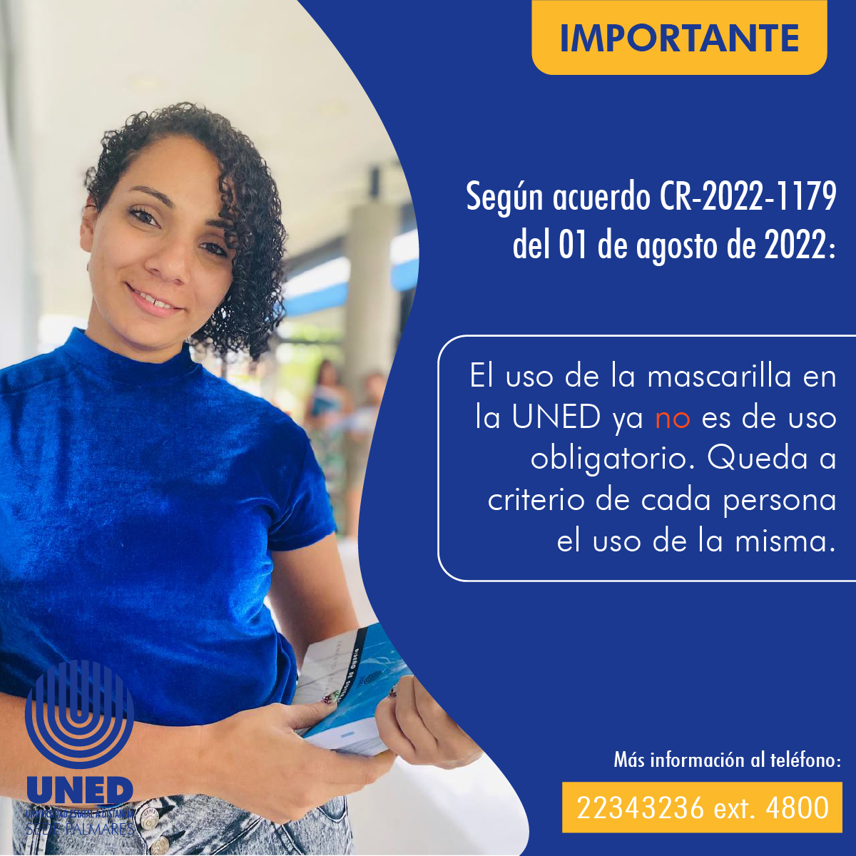 MASCARILLA NO OBLIGATORIA
