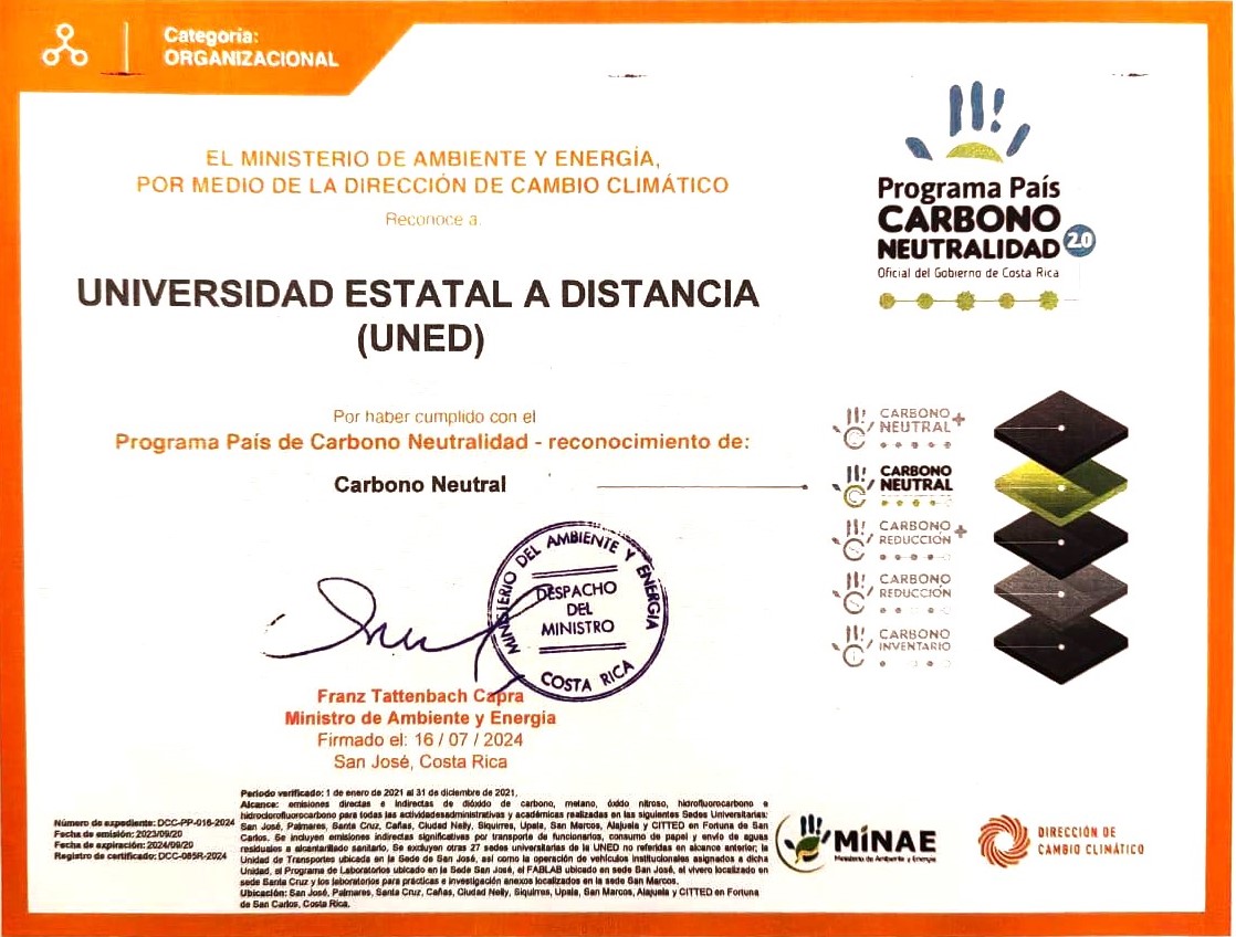 Certificado Carbono Neutralidad