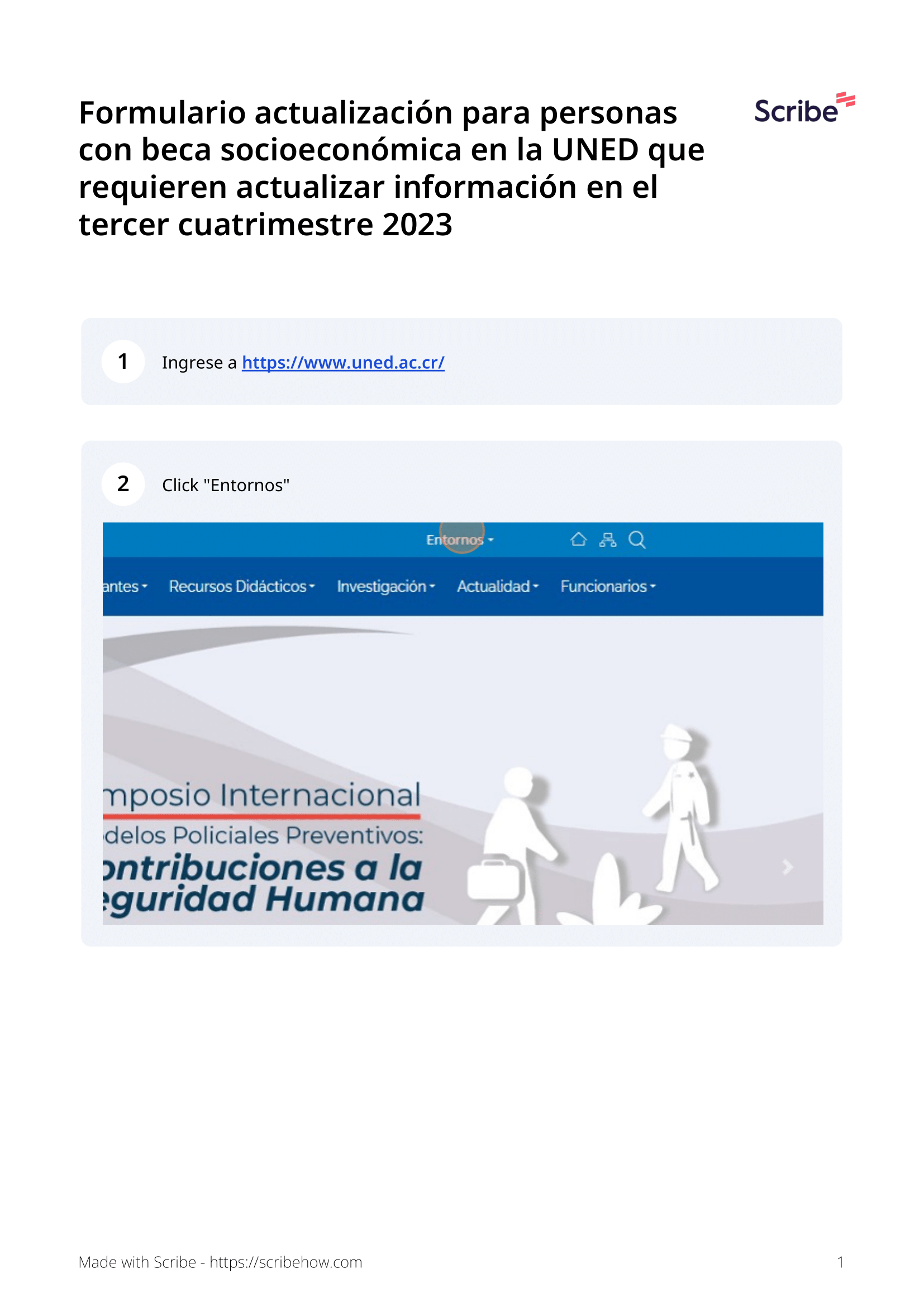 Formulario actualización para personas con beca socioeconómica en la UNED que requieren actualizar información en el tercer cuatrimestre 2023 1