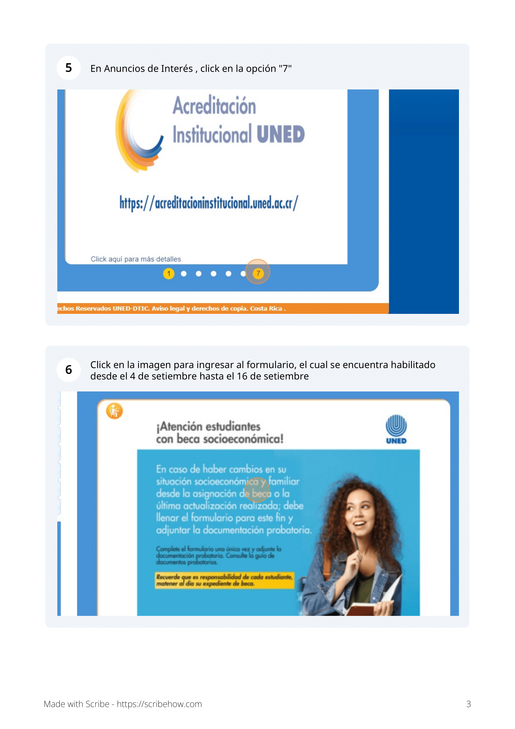 Formulario actualización para personas con beca socioeconómica en la UNED que requieren actualizar información en el tercer cuatrimestre 2023 3