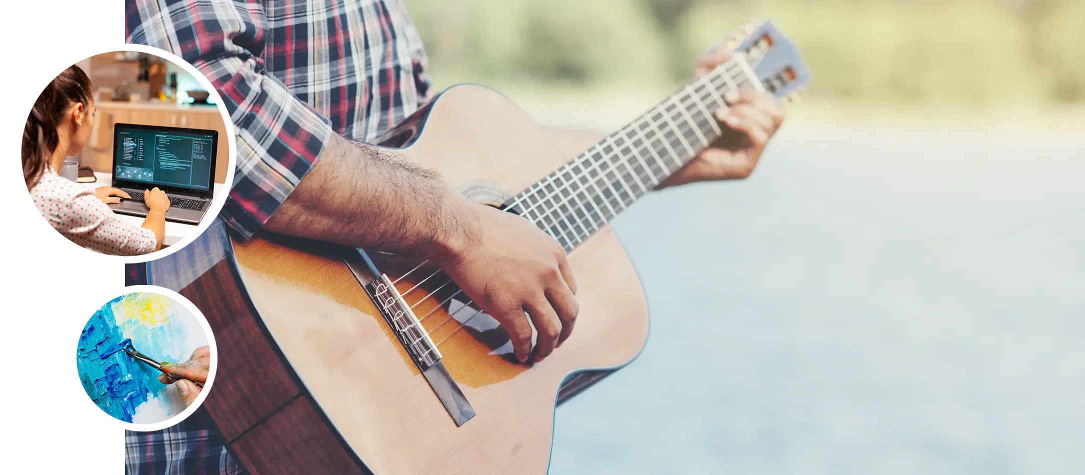 Persona tocando guitarra