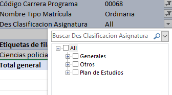 Des clasificacion asignatura
