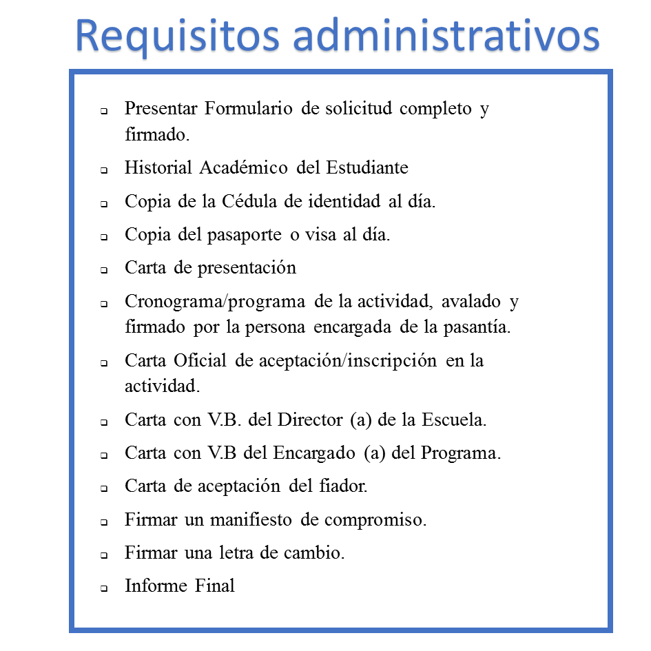 Requisitos administrativos